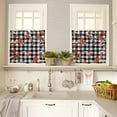 thumbnail image 4 of Christmas Cardinal Bird Kitchen Curtains and Valances Set, Winter Red Birds Black White Plaid Rod Pocket Window Valance Window Curtain Panels for Living Room Bedroom Laundry, 27.5x24in, 3 Pieces, 4 of 7