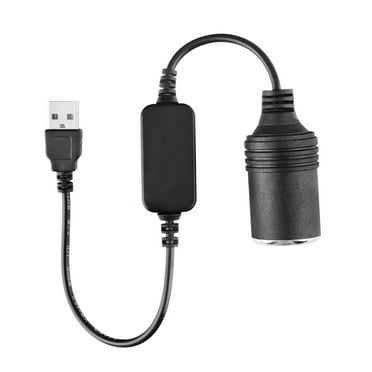USB Cigarette Lighter Adapter - FITE ON USB A Male to 12V Car Cigarette Lighter Socket Female Cable Converter 1Ft/30cm