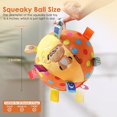 Dog Squeaky Plush Ball Toy with Straps, 6 Inches Soft Stuffed Ball Toys