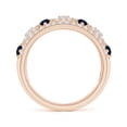 thumbnail image 2 of ANGARA Natural Art Deco Style Sapphire Broad Anniversary Ring in 14K Rose Gold for Women (Size-2.4mm) | September Birthstone, Anniversary, Jewelry Gift for Women | Natural Blue Sapphire Ring, 2 of 10