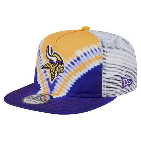 Men's New Era Gold/Purple Minnesota Vikings Throwback Dye Golfer Snapback Hat