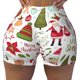 thumbnail image 2 of Balery Snowflakes Santa Claus Pantalones cortos de entrenamiento estampados para mujer, sin costuras, ajustados, para gimnasio, yoga, correr, deportes, ejercicio activo, fitness.-Medium, 2 of 8