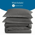 thumbnail image 5 of 500 TC 100% Egyptian Cotton Premium Duvet Cover Zipper Closur Ultra Soft Durable and Fade Resistant Color Dark Gray Stripe size Wyoming King, 5 of 5