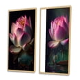 thumbnail image 3 of Designart "Beautiful Pink Lotus Blossoming Elegance I" Lotus Framed Wall Art Set Of 2 - Modern Pink Framed Wall Art Set Of 2, 3 of 6