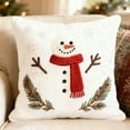 thumbnail image 2 of Christmas Pillow Cover 18x18 Inch, Christmas Decorations for Winter Holiday Home Bedroom Sofa Cushion, Soft Tufted Snowman Throw Pillow Case Couch Living Room Xmas Party Gifts (1PC, Snowman), 2 of 7