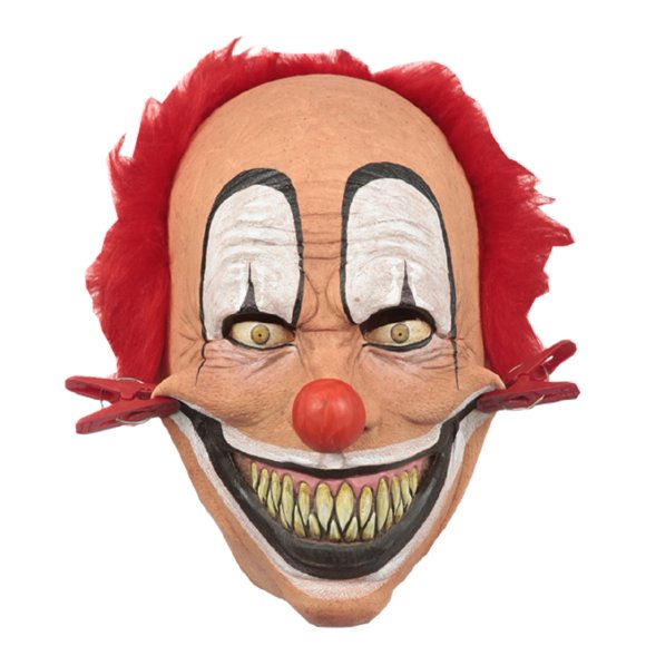 Tweezer Clothespin Clown Latex Mask Halloween Costume Accessory Horror Red Hair