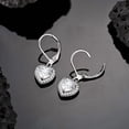 thumbnail image 2 of Arete de Corazón Brillante Cierre en D Bañado en Plata, 2 of 5
