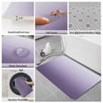 thumbnail image 6 of Purple Ombre Bath Mat 3 Piece Bathroom Rug Set, White Gradient Modern Abstract Art Non Slip Bath Rug Contour Mat and Toilet Lid Cover, Absorbent Shower Mats Soft Bath Rugs and Mats Sets, 6 of 8