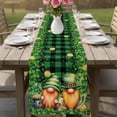 thumbnail image 4 of St. Patrick's Day Table Runner - 70 Inch Long Lucky Shamrocks Harp Beer Farmhouse Plaid Cotton and Linen Blended Dress Scarves Farmhouse Table Runner for Kitchen Dining, Coffee Table, 13" x 70", 4 of 8