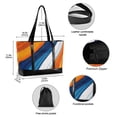 thumbnail image 2 of FORMRS Canvas Laptop Tote Bag for Women with 15.6" Computer Compartments Shoulder Handbag, Orange Abstract Wavy, 2 of 7