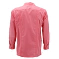 thumbnail image 2 of Men's Guayabera Long Sleeve Button Up Cuban Beach Casual Embroidered Dress Shirt (Coral, 2XL), 2 of 3