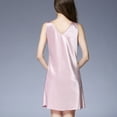thumbnail image 5 of Homgro Women's Sleeveless Nightgown Sexy Satin Sleep Dress Built-in Bra V Neck Tank Lounge Dresses Mini Lace Nightdress Silk Silky A-line Light Pink Small, 5 of 5
