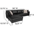 thumbnail image 3 of Flash Furniture Back Bay Upholstered Accent Pillow Back Sectional with Left Side Facing Chaise in Black LeatherSoft, 3 of 8