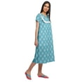 thumbnail image 4 of Moomaya Chemise de Nuit Imprimée à Manches Courtes pour Femmes Col en V en Coton, 4 of 5