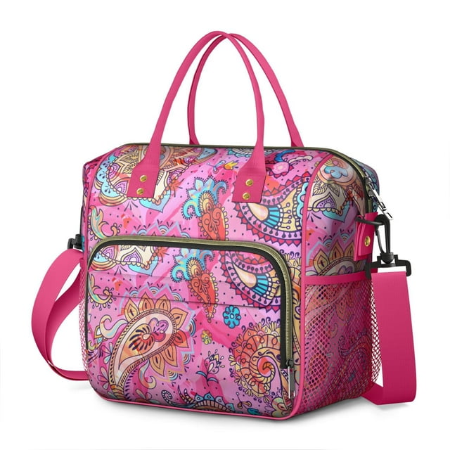 Elegant Tribal Paisley Lunch Tote – Dual Compartment Leakproof & Perfect for Spring and Summer