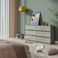 thumbnail image 4 of 3 Drawer Dresser, Wood Nightstand for Bedroom, Modern Closet Drawers Stackable Storage Cabinet for Entryway, Small Dresser Drawer Chest for Hallway, Office, 23.6''W, Grey Oak, 4 of 5