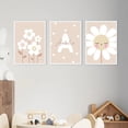 thumbnail image 2 of [3pcs Custom Name Canvas Art Posters] 3pcs Modern Bohemian Style Custom Name Canvas Art Posters, Beige Floral Wall Prints, Sunflower Art, Indoor Vertical Canvas Wall Art for Nursery, Children'S Room, 2 of 4
