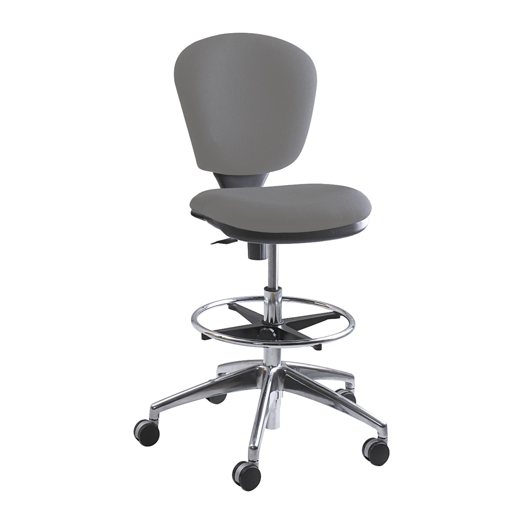3442bl Metro Contoured Back Swivel Extended Height Black Drafting Office Chair With Two Tone Dual Carpet Casters