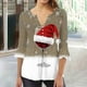 thumbnail image 2 of Camisetas con Cuello en V Mujeres Moda Impresa 3/4 Mangas Blusa, Top Cómodo Casual para el Hogar Y Diario, 2 of 4