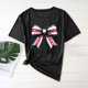thumbnail image 2 of Camisas de Manga Corta para las Mujeres Moda Casual Impresión Cuello Redondo Suéter Tee Blusas, 2 of 5
