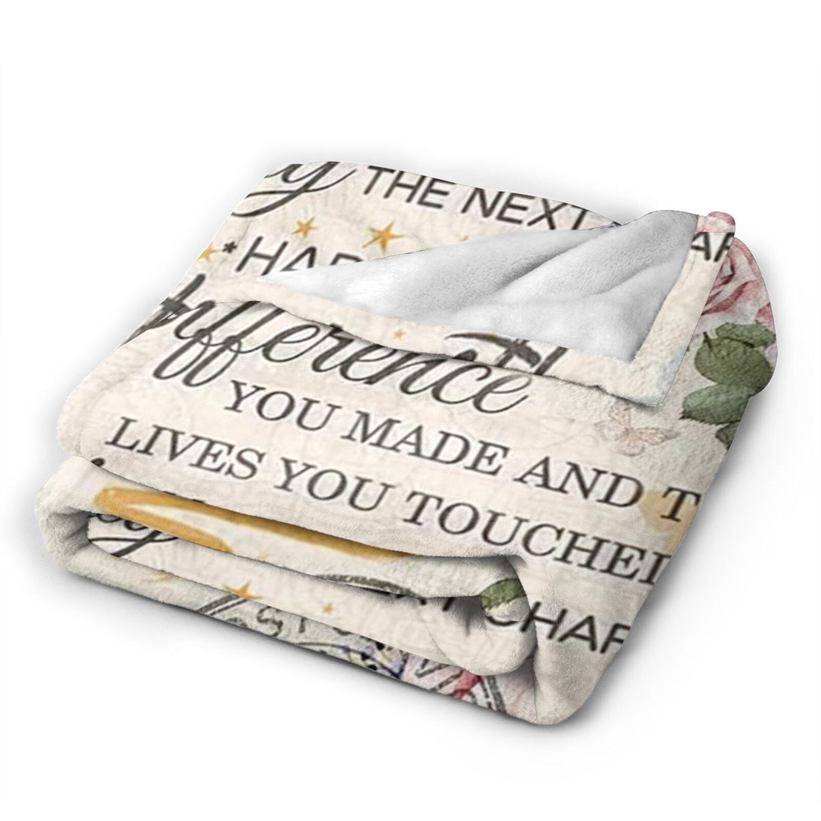 Wijzvio Retirement Gifts For Women Throw Blanket Soft Fuzzy Fleece Blanket For Couch Bed Living Room Decoration 50"X40"