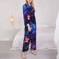 thumbnail image 3 of Wukai Magic Colorful Forest Leaves Print Women's Pajama Set,PJ Set,Lounge Sets For Women Soft Long Sleeve Sleepwear Comfort and Style-Medium, 3 of 7