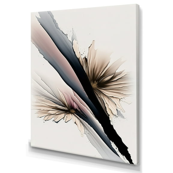 Designart Beige Gerbera Hyperrealistic Flowers III Canvas Wall Art