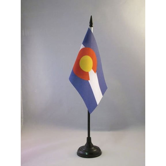 Colorado Table Flag 4'' x 6'' plastic stick and base
