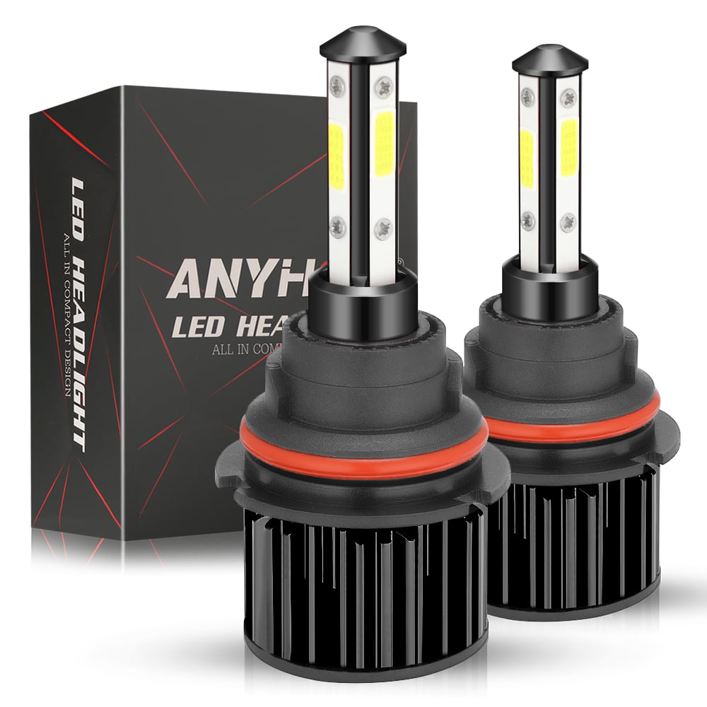 4-Sides 9007 HB5 80W 8000LM LED Headlight Coversion Kit Hi/Low Beam Bulbs 6000K 