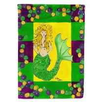 Mardi Gras Mermaid Flag Canvas House Size