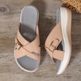 thumbnail image 3 of SACFOF Orthopedic Sandals for Women 2026 Comfortable Casual Platform Sandals with Arch Support, Open Toe Wide Casual Walking Slip on Shoes Vacation Slides Beach Summer Dressy, 3 of 6