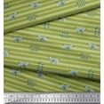 thumbnail image 2 of Soimoi Green Japan Crepe Satin Fabric Wolf & Stripe Print Fabric by Yard 42 Inch Wide, 2 of 3
