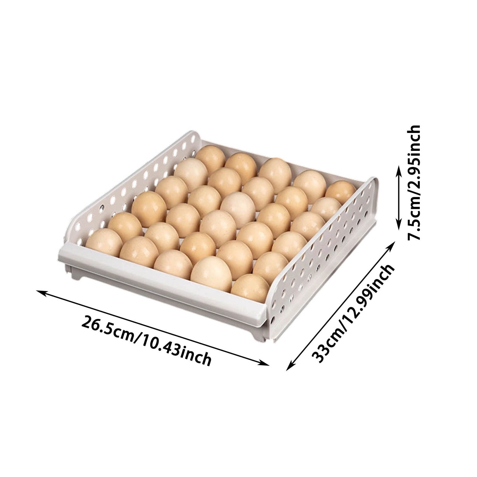 Stackable Egg Container Refrigerator Egg Rack Storage Tray with Lid Transparent Organizer for Kitchen Home
