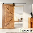 thumbnail image 2 of Homacer 5-in-1 Design 44'' W x 84'' H x 1-3/8'' D Solid Wood Barn Door, Finished and Unassembled, with Pre-drilled Holes for Easy Assemble and Pre-routed Groove, Interior Only (Early American), 2 of 7