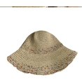 thumbnail image 6 of CoCopeaunts Straw Bucket Hat Women Summer Beach Large Brim Hollow Sunshade Caps Foldable Roll up Floppy Fisherman Hat for Men, 6 of 8