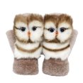 thumbnail image 1 of Guantes de invierno Jumpingount de Poliéster con animales de dibujos animados Búho marrón claro, 1 of 6