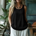 thumbnail image 5 of Flowy Tank Tops for Women Loose Cotton Linen Sleeveless Crew Neck Tops Dressy Causal Bussniess Beach Tunics with Pockets, 5 of 7