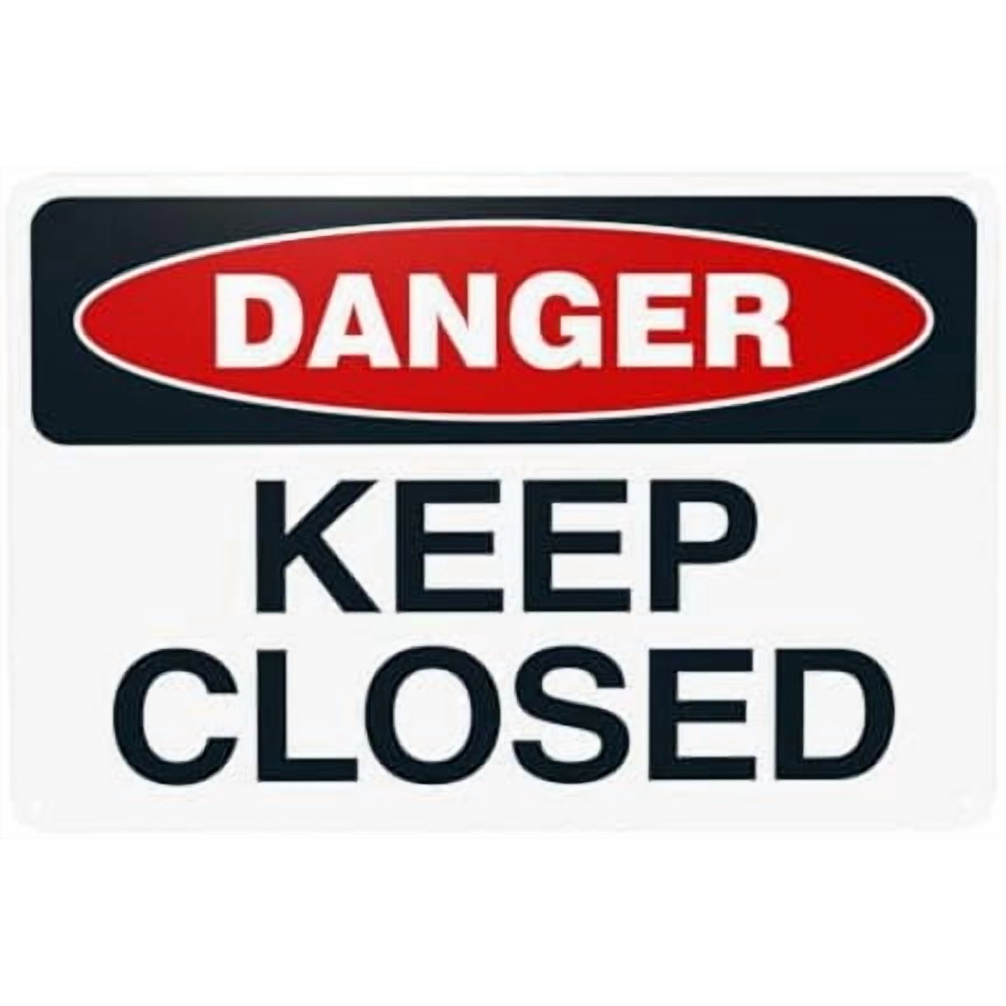(2-Pack) Metal Tin Sign Danger Keep Closed Warning Sign Door Signs for Home Business Outdoor Indoor Road Yard Garage Street Wall Caution Custom Decor 12 x 8 Inch