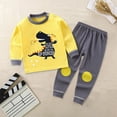 thumbnail image 4 of Boys Toddler Baby Clothes Fall Winter 3 6 12 18 24 Months 2T 3T 4T 5T Girls Outfits Solid Color Long Sleeve Elastic Waist Everyday Outfit Set 2PCS Kaprioy Pajamas Set, 4 of 4