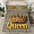 thumbnail image 2 of Manfei 3-Piece Twin Diamond Crown Sheet Set - Brown Leopard, 2 of 7