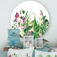 thumbnail image 2 of Designart 'Ancient Floral Tropical Leaves I' Tropical Circle Metal Wall Art 11x11 - Disc of 11, 2 of 5