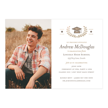 Golden Stars Graduation Invitation