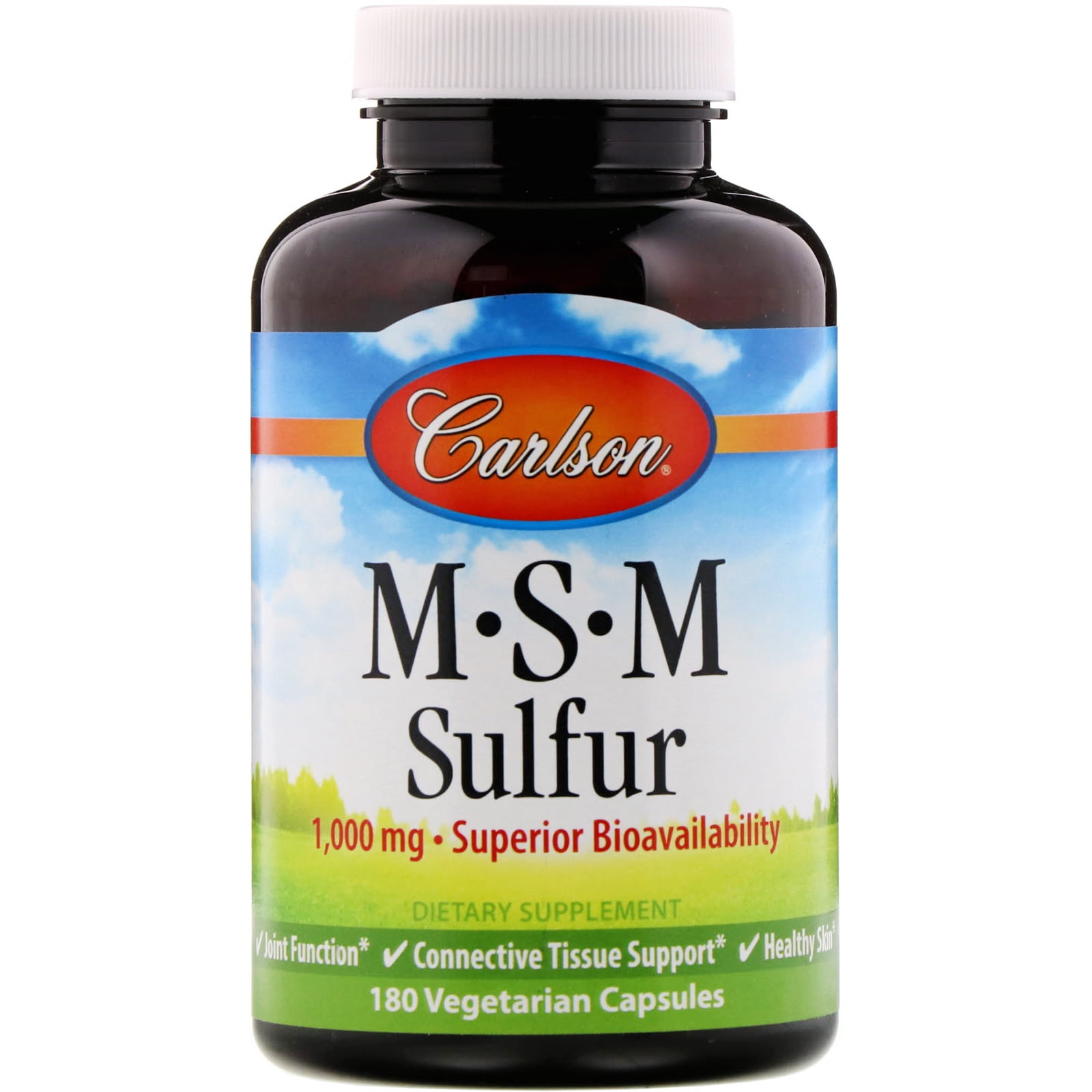 Carlson Labs MSM Sulfur, 1,000 mg, 180 Vegetarian Capsules Walmart