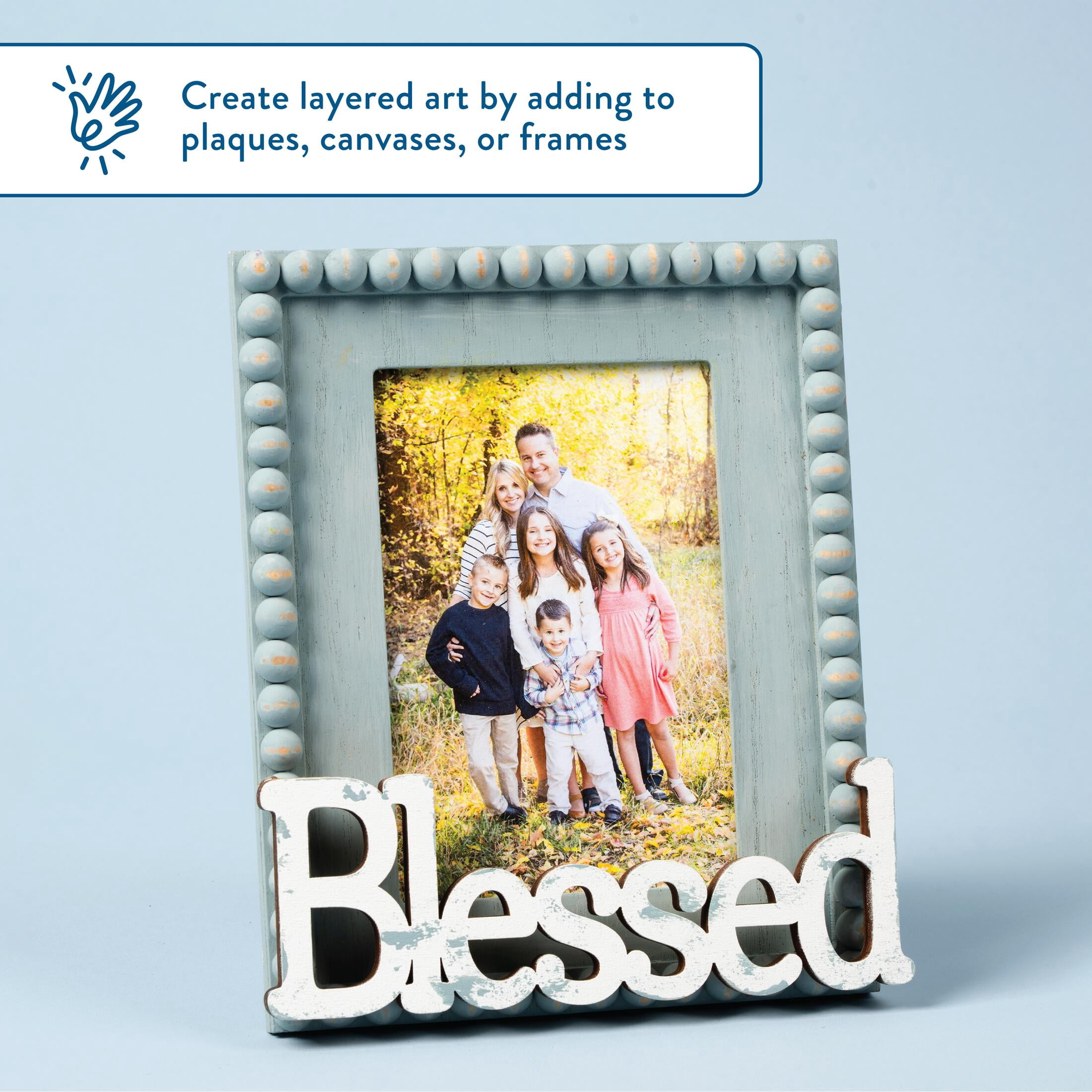 Hello Hobby Unfinished Wood Blessed Word Surface, 7 in