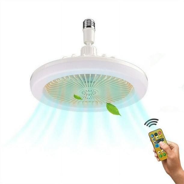 Ventilador de techo 3 en 1 de 30w con lámpara de iluminación, Base convertidora E27 con Control remoto para dormitorio, sala de estar, hogar, Ac85-265v silencioso