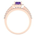 thumbnail image 4 of Clara Pucci 14K Rose Gold Emerald Cut 1.5Ct Natural Amethyst Engagement Ring + Matching Band - Luxury Box Included, 4 of 7