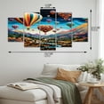thumbnail image 4 of Designart "Blue Hot Air Ballon Mosaic" Transportation Metal Wall Art Set, 4 of 5