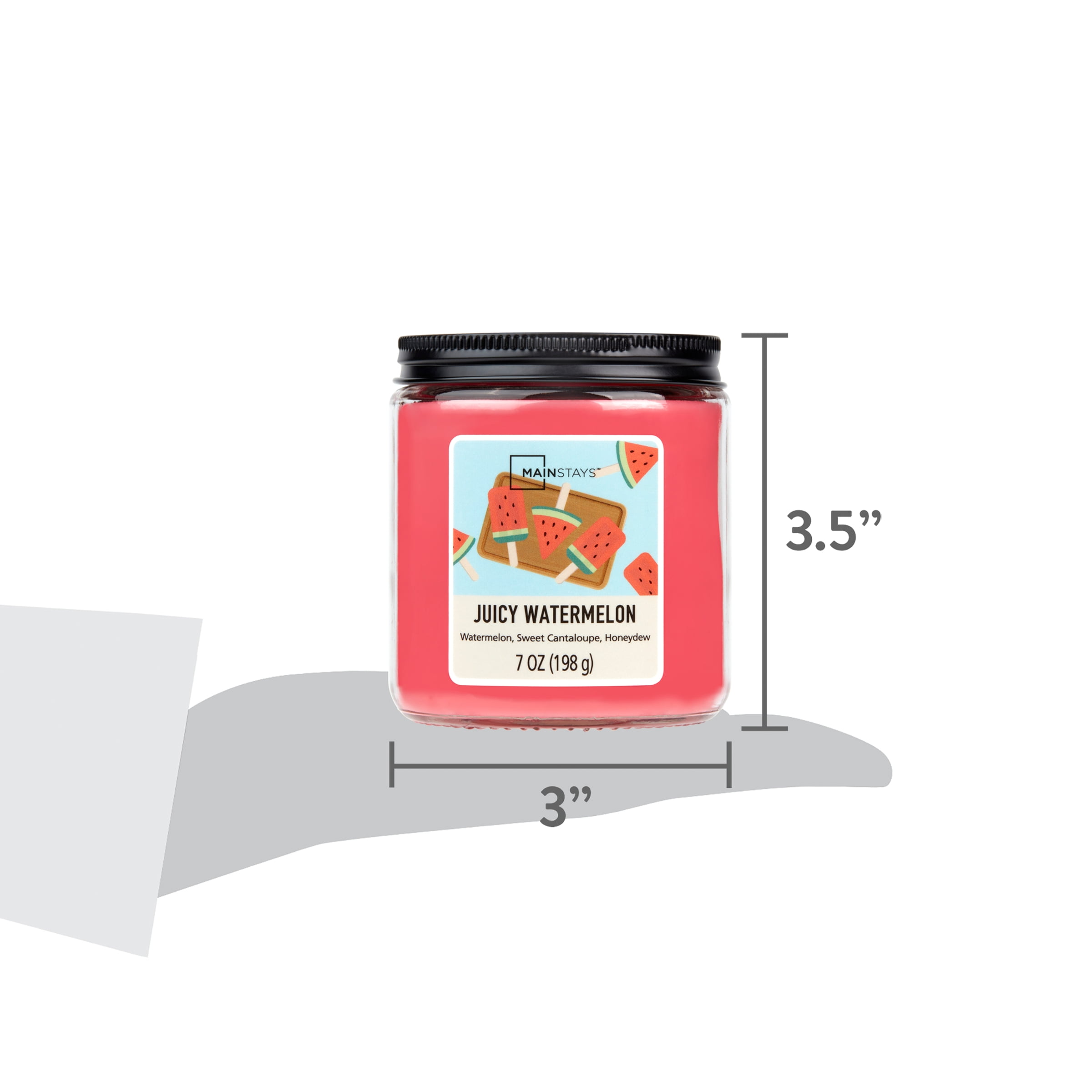 (2 pack) Mainstays Single-Wick Twist Glass Jar Scented Candle, Juicy Watermelon, 7oz.