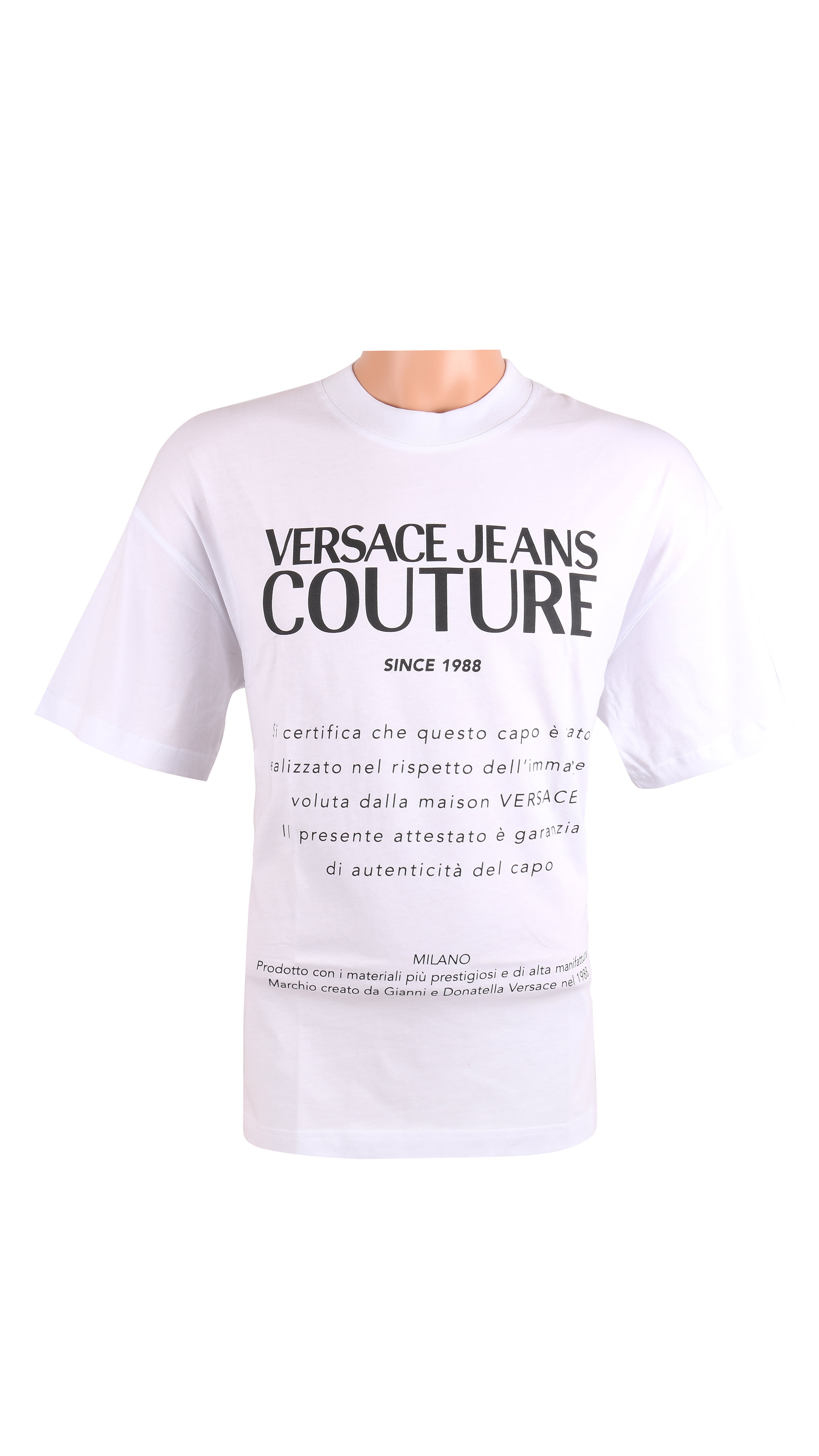 Immuniteit Woning Ambtenaren Versace Jeans Couture White 100% Cotton Relaxed Label Design Short Sleeve  T-Shirt -XL for mens - Walmart.com