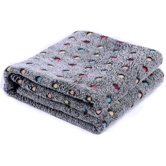 Pet Blanket for Dogs and Cats, Soft Comfy Puppy and Kittens Bed Blanket,Fluffy Fleece Pets Throw with Polka Dots